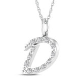 Photo of Aabha "D" 1/8 Carat T.W. Lab Grown Diamond Pendant 10K White Gold [CP1734W]