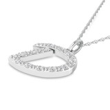 Photo of Aabha "D" 1/8 Carat T.W. Lab Grown Diamond Pendant 10K White Gold [CP1734W]