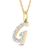 Photo of Aabha "G" 1/10 Carat T.W. Lab Grown Diamond Pendant 14K Yellow Gold [CP1737Y]