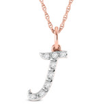 Photo of Aabha "J" 1/10 CT. T.W. Lab Grown Diamond Pendant 14K Rose Gold [CP1740R]
