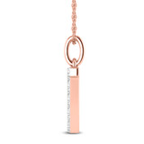Photo of Aabha "J" 1/10 CT. T.W. Lab Grown Diamond Pendant 14K Rose Gold [CP1740R]