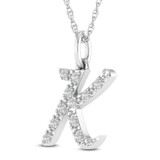Photo of Aabha "K" 1/8 Carat T.W. Lab Grown Diamond Pendant 10K White Gold [CP1741W]
