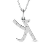 Photo of Aabha "K" 1/8 Carat T.W. Lab Grown Diamond Pendant 10K White Gold [CP1741W]