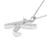 Photo of Aabha "K" 1/8 Carat T.W. Lab Grown Diamond Pendant 10K White Gold [CP1741W]