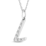 Photo of Aabha "L" 1/10 CT. T.W. Lab Grown Diamond Pendant 14K White Gold [CP1742W]