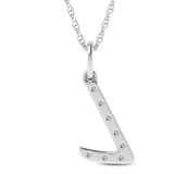 Photo of Aabha "L" 1/10 CT. T.W. Lab Grown Diamond Pendant 14K White Gold [CP1742W]