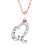 Photo of Aabha "Q" 1/8 Carat T.W. Lab Grown Diamond Pendant 14K Rose Gold [CP1747R]