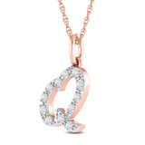 Photo of Aabha "Q" 1/8 Carat T.W. Lab Grown Diamond Pendant 14K Rose Gold [CP1747R]