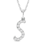 Photo of Aabha "S" 1/8 Carat T.W. Lab Grown Diamond Pendant 14K White Gold [CP1749W]