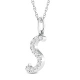 Photo of Aabha "S" 1/8 Carat T.W. Lab Grown Diamond Pendant 14K White Gold [CP1749W]