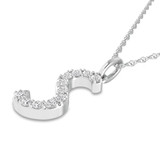 Photo of Aabha "S" 1/8 Carat T.W. Lab Grown Diamond Pendant 14K White Gold [CP1749W]