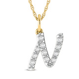 Photo of Aabha "N" 1/8 Carat T.W. Lab Grown Diamond Pendant 14K Yellow Gold [CP1744Y]