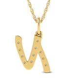 Photo of Aabha "N" 1/8 Carat T.W. Lab Grown Diamond Pendant 14K Yellow Gold [CP1744Y]