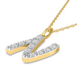 Photo of Aabha "N" 1/8 Carat T.W. Lab Grown Diamond Pendant 14K Yellow Gold [CP1744Y]