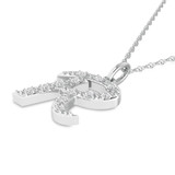 Photo of Aabha "R" 1/8 Carat T.W. Lab Grown Diamond Pendant 10K White Gold [CP1748W]