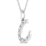 Photo of Aabha "C" 1/10 Carat T.W. Lab Grown Diamond Pendant 10K White Gold [CP1733W]