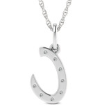 Photo of Aabha "C" 1/10 Carat T.W. Lab Grown Diamond Pendant 10K White Gold [CP1733W]
