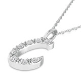 Photo of Aabha "C" 1/10 Carat T.W. Lab Grown Diamond Pendant 10K White Gold [CP1733W]