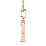 Photo of Aabha "P" 1/8 Carat T.W. Lab Grown Diamond Pendant 14K Rose Gold [CP1746R]