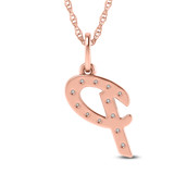 Photo of Aabha "P" 1/8 Carat T.W. Lab Grown Diamond Pendant 14K Rose Gold [CP1746R]