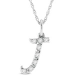 Photo of Aabha "J" 1/10 Carat T.W. Lab Grown Diamond Pendant 10K White Gold [CP1740W]