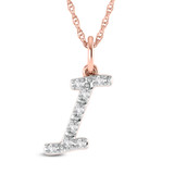 Photo of Aabha "I" 1/10 Carat T.W. Lab Grown Diamond Pendant 14K Rose Gold [CP1739R]