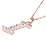 Photo of Aabha "I" 1/10 Carat T.W. Lab Grown Diamond Pendant 14K Rose Gold [CP1739R]