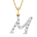 Photo of Aabha "M" 1/8 CT. T.W. Lab Grown Diamond Pendant 14K Yellow Gold [CP1743Y]
