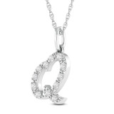 Photo of Aabha "Q" 1/8 Carat T.W. Lab Grown Diamond Pendant 10K White Gold [CP1747W]