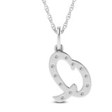 Photo of Aabha "Q" 1/8 Carat T.W. Lab Grown Diamond Pendant 10K White Gold [CP1747W]