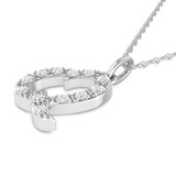 Photo of Aabha "Q" 1/8 Carat T.W. Lab Grown Diamond Pendant 10K White Gold [CP1747W]