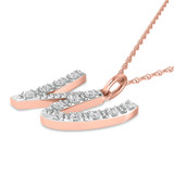 Photo of Aabha "W" 1/8 CT. T.W. Lab Grown Diamond Pendant 14K Rose Gold [CP1753R]