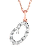 Photo of Aabha "O" 1/8 CT. T.W. Lab Grown Diamond Pendant 10K Rose Gold [CP1745R]