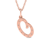 Photo of Aabha "O" 1/8 CT. T.W. Lab Grown Diamond Pendant 10K Rose Gold [CP1745R]