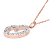 Photo of Aabha "O" 1/8 CT. T.W. Lab Grown Diamond Pendant 10K Rose Gold [CP1745R]