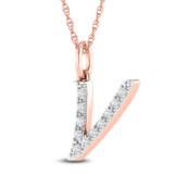 Photo of Aabha "V" 1/8 Carat T.W. Lab Grown Diamond Pendant 10K Rose Gold [CP1752R]