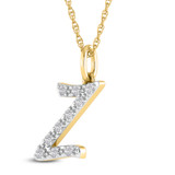 Photo of Aabha "Z" 1/8 Carat T.W. Lab Grown Diamond Pendant 10K Yellow Gold [CP1756Y]