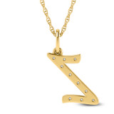Photo of Aabha "Z" 1/8 Carat T.W. Lab Grown Diamond Pendant 10K Yellow Gold [CP1756Y]