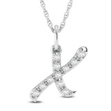 Photo of Aabha "X" 1/8 Carat T.W. Lab Grown Diamond Pendant 10K White Gold [CP1754W]