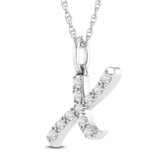 Photo of Aabha "X" 1/8 Carat T.W. Lab Grown Diamond Pendant 10K White Gold [CP1754W]