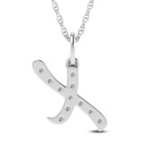 Photo of Aabha "X" 1/8 Carat T.W. Lab Grown Diamond Pendant 10K White Gold [CP1754W]