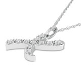 Photo of Aabha "X" 1/8 Carat T.W. Lab Grown Diamond Pendant 10K White Gold [CP1754W]