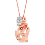 Photo of Omja 1/15 Carat T.W. Lab Grown Diamond Pendant 10K Rose Gold [CP2059R]