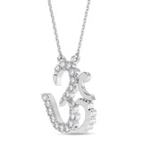 Photo of Omkara 1/10 CT. T.W. Lab Grown Diamond Pendant 14K White Gold [CP2056W]