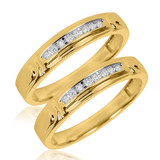 Photo of Willow 1/10 ct tw. Diamond Same Sex Ladies Band Set 14K Yellow Gold [WL504Y]