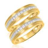 Photo of Braylin 1/5 ct tw. Diamond Same Sex Ladies Band Set 14K Yellow Gold [WL502Y]