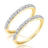 Photo of Luna 3/4 ct tw. Diamond Same Sex Ladies Band Set 14K Yellow Gold [WL535Y]