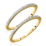 Photo of Jasmine 1/5 ct tw. Diamond Same Sex Ladies Band Set 10K Yellow Gold [WL573Y]