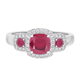 Photo of Kalina 1 1/2 CT. T.W. Ruby and diamond Engagement Ring 14K White Gold [BT2066WE-C000]