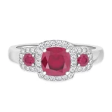 Photo of Kalina 1 1/2 CT. T.W. Ruby and diamond Engagement Ring 14K White Gold [BT2066WE-C000]